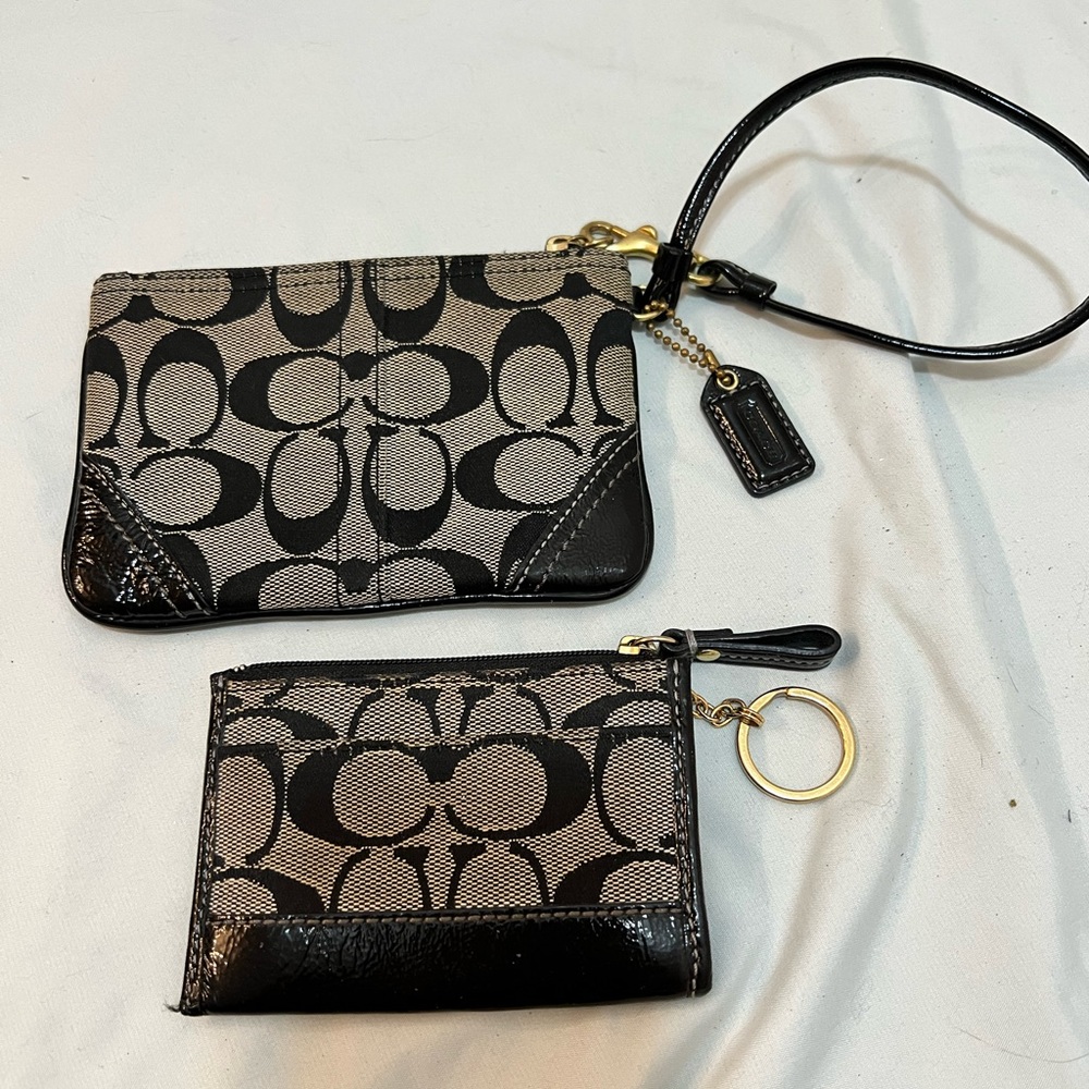 Coach Black Wristlet Wallet and Small Card Wallet